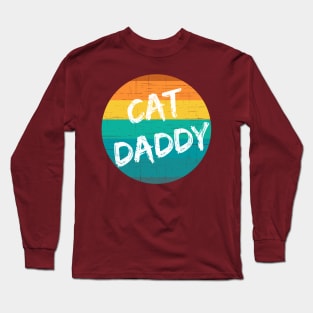 Cat Daddy (wht text, sunset) Long Sleeve T-Shirt